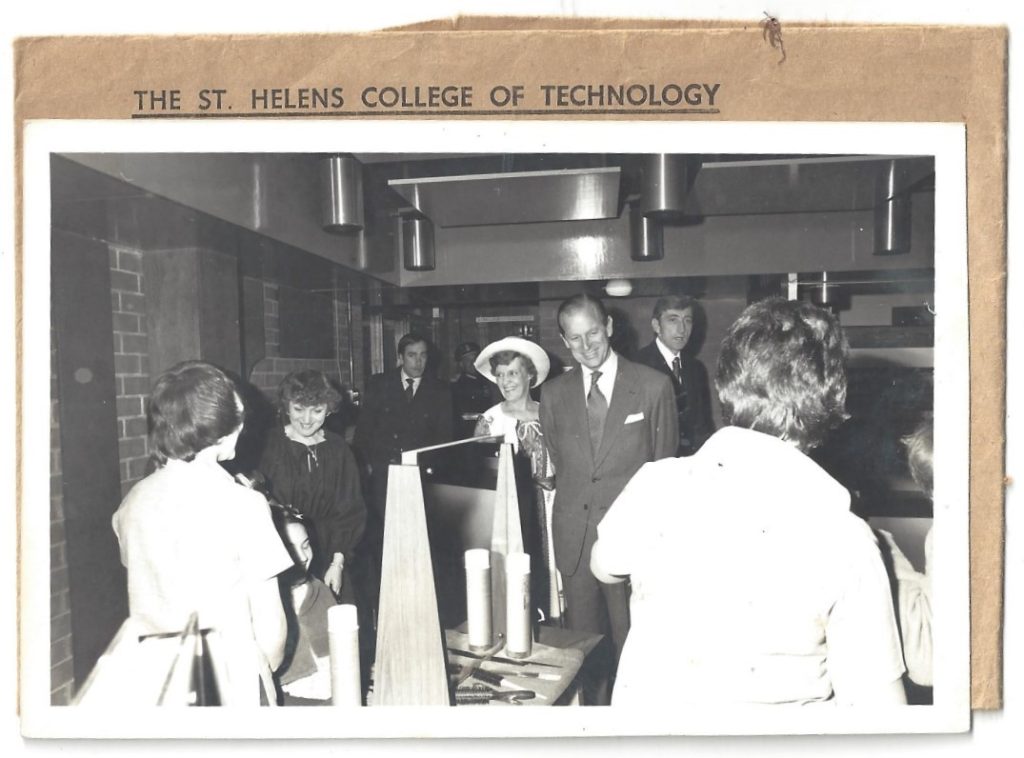 His Royal Highness, Prince Philip, Duke of Edinburgh visited St Helens College in May 1979