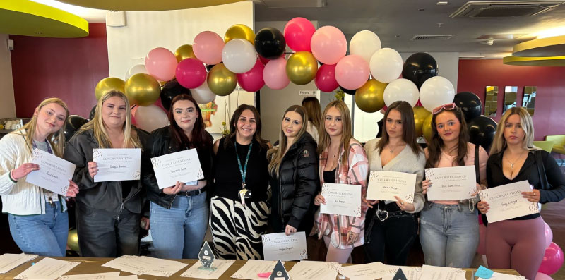 Picture of some of our students with their certificates