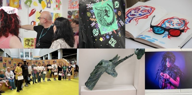 Picture collage of different pictures from our Exhibition